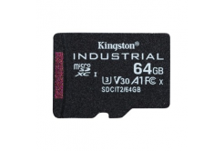 Kingston paměťová karta Industrial C10, 64GB, micro SDXC, SDCIT2/64GBSP, UHS-I U3 (Class 10), pSLC karta, V30, A1